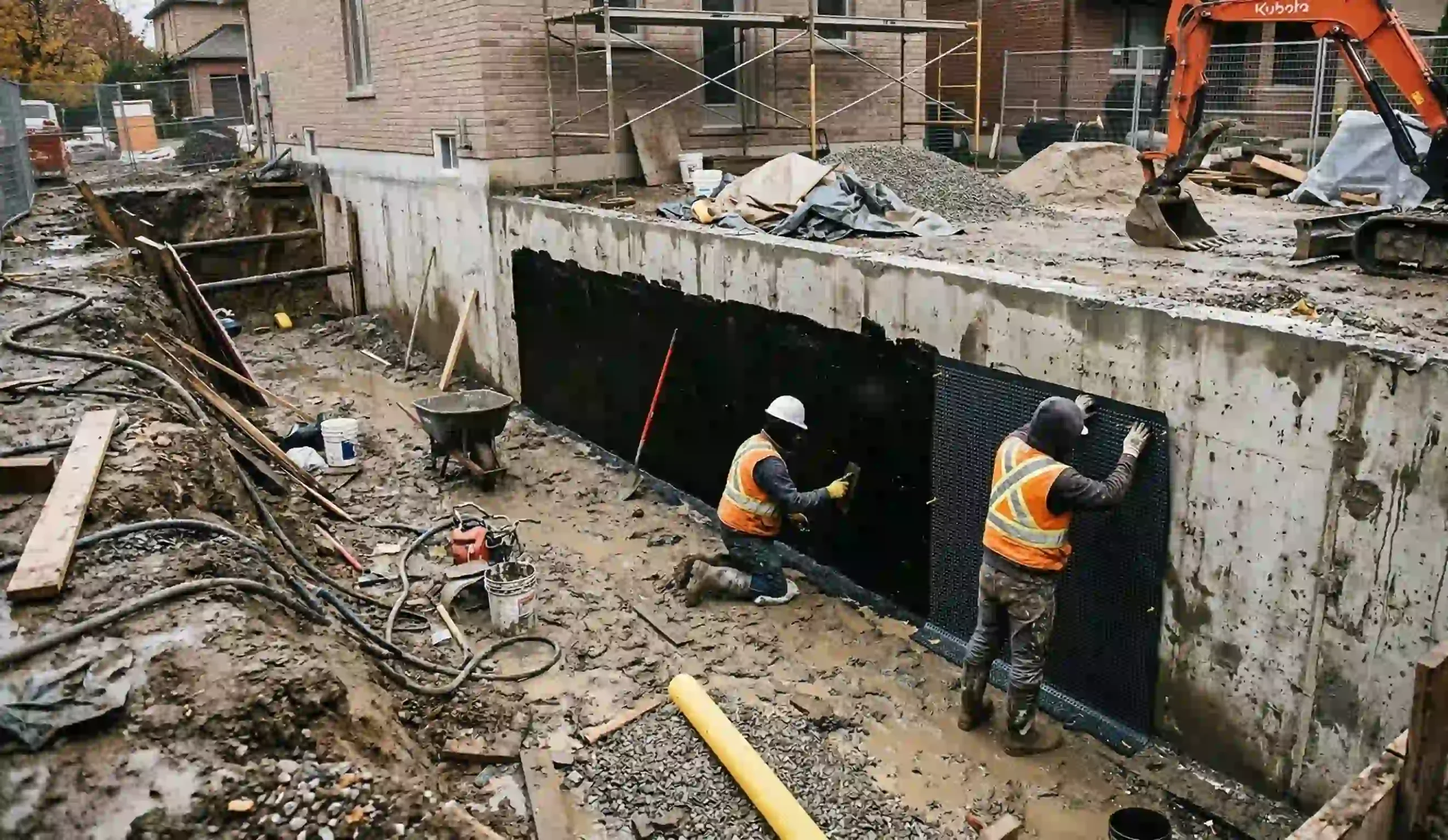 foundation sealing waterproof coating application in caledon home